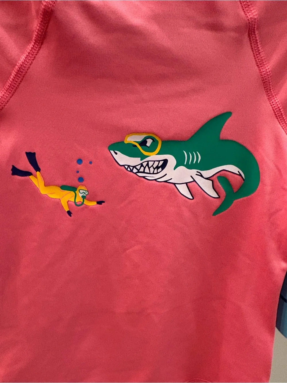 Boy's Pink Shark Graphic Rashguard Swim Top